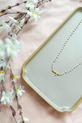 Necklace: Pearl with Gold Cross