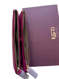 Sophia Soft Full-Grain Leather Double-Zip Wallet with RFID Protection