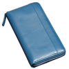 Sophia Full-Grain Leather Structured Double-Zip Wallet with RFID Protection
