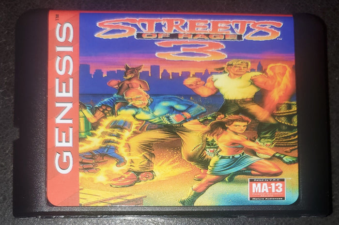 Streets of Rage 3 Sega Genesis Mega Drive Video Game Cartridge 1994