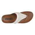 Women's Tani White Thong Wedge Sandals