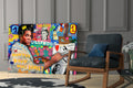 Stencil Crown Graffiti Glass Wall Art || Designer Collection