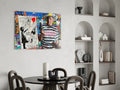 Stencil Cubist Portrait Glass Wall Art || Designer Collection