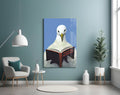 Blue Sky Seagull With Open Book Glass Wall Art