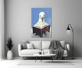 Blue Sky Seagull With Open Book Glass Wall Art