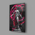 Stone Goddess Hot Pink Neon Orbit Glass Wall Art