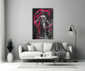 Stone Goddess Hot Pink Neon Orbit Glass Wall Art