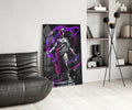 Stone Goddess Violet Neon Orbit Glass Wall Art
