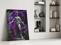 Stone Goddess Violet Neon Orbit Glass Wall Art
