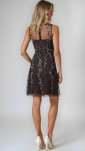 Tahari ASL Womens Hi-Low Illusion Neckline Embroidered Dress, Size 2