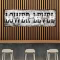 Lower Level Theater Sports Games Basement Bar Sign