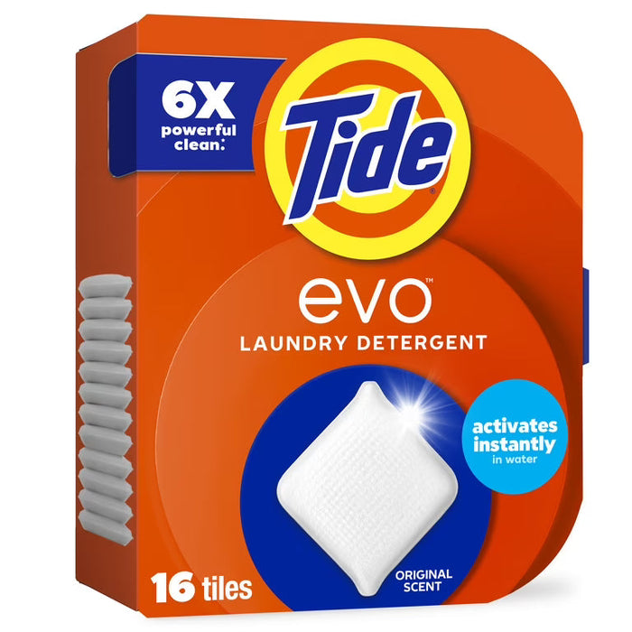 Tide EVO Laundry Detergent Tiles Original Scent 16 Count