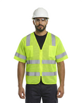 Kiwi High Visibility ANSI/ISEA 107-2020, Type R, Class 3 Dual Band Neon Short Sleeve Safety Vest [72200]