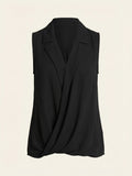 Alfani Sleeveless Collared Top, Size Small