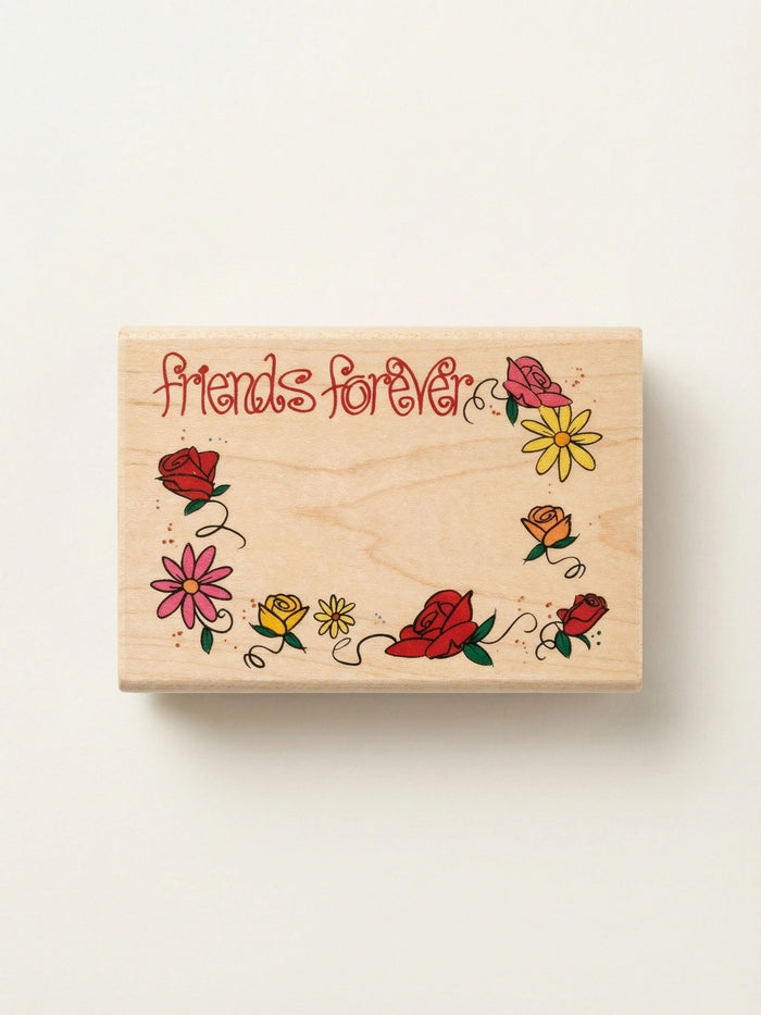 FRIENDS FOREVER 3 X 2 Wood Mounted Rubber Stamp by Stamps Etc