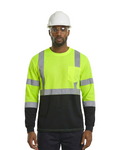 Kiwi High Visibility ANSI/ISEA 107-2020, Type R, Class 3 Two Tone Neon Long Sleeve Safety Shirt [73100]