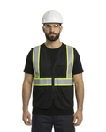 Kiwi High Visibility ANSI/ISEA 107-2020 Reflector Contrast Trimmed Black Safety Vest [70200]