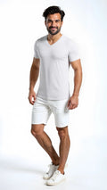 Alfani Mens Speckled Casual Sexy V-Neck T-Shirt