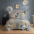 DaDa Bedding Honey Cove Floral Paisley Patchwork Quilt Set