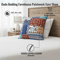 DaDa Bedding Bohemian Vibes Patchwork Floral Euro Pillow Sham Cover, 26" x 26" (JHW878)