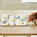 DaDa Bedding Botanical Floral Dining Table Placemats - Set of 4-Pieces Quilted Ivory with Yellow Fleur Golden Orange Spring Time Tulips - 13 x 19