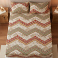 DaDa Bedding Cranberry Sage Floral Fitted Sheet Set