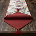 DaDa Bedding Vintage Romantic Roses Lovely Pink Floral Woven Tapestry Dining Table Runner (879)
