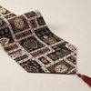 DaDalogy Bedding Elegant Woven Mughal Floral Tapestry Table Runner, Dark Noir Botanical Vintage Fleur (18197)
