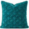 DaDa Bedding Emerald Green Blue Faux Fur Pillow Cover