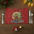 DaDa Bedding Set of 4-Pieces Red Santa Claus Christmas Tapestry Placemats 13” x 19” (17615)