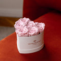 Baby Heart Beige Suede Box | Light Pink Roses