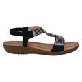 Women's Vianna Black Embellished Flat Sandals