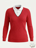 Ralph Lauren Women's Active Golf 2 Cable Knit Sweater, Size XL/Red