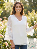 Alfani Solid Layered-Sleeve Top, Size Small