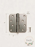 Deltana S44R415 4 X 4 X 0.25 in. Radius Hinge Steel-US15, 1 Set