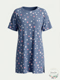 Roudelain Short Sleeve Sleep Shirt Nightgown, Size Large