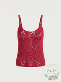 Free People Women’s Glisten Crochet Knit Cami Tank Top Love Potion Pink, Large