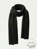 Style and Co Womens One Size Ribbed Solid Knit Sweater Scarf Black