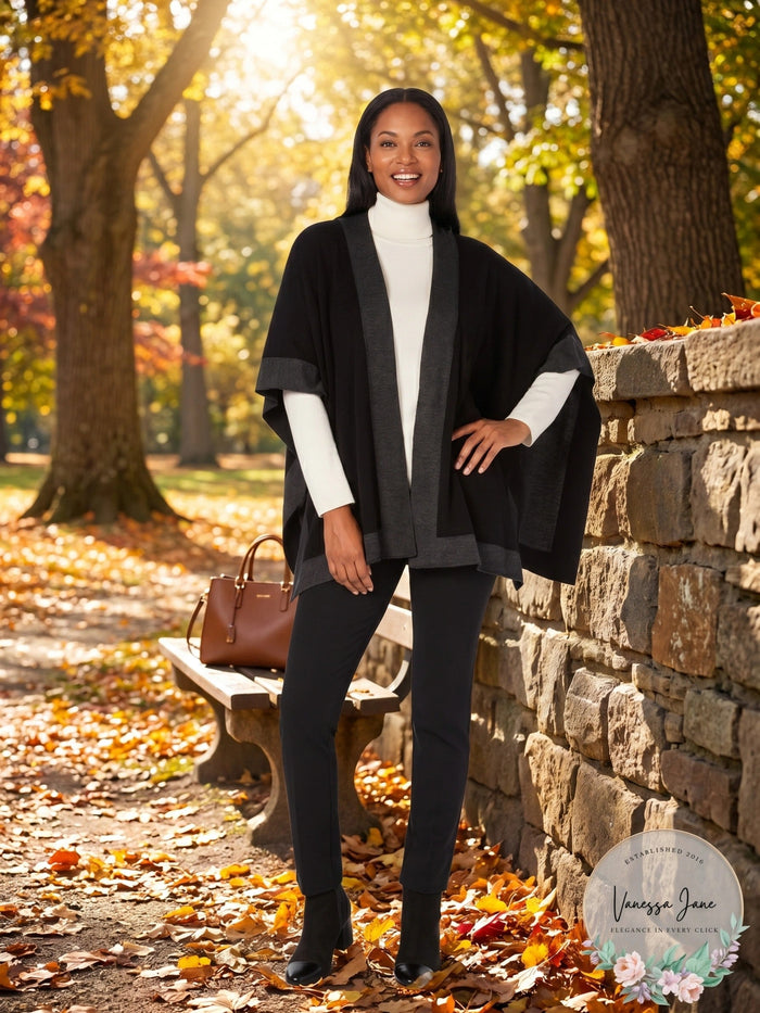 Charter Club Solid Knit Reversible Poncho