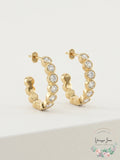 Rachel Rachel Roy Gold-Tone Small Pave Hoop Earrings, 1inch