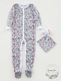 Max & Olivia Baby Girls 2-Pc. Fair-Isle-Print Pajama & Deer Blankie Baby Set