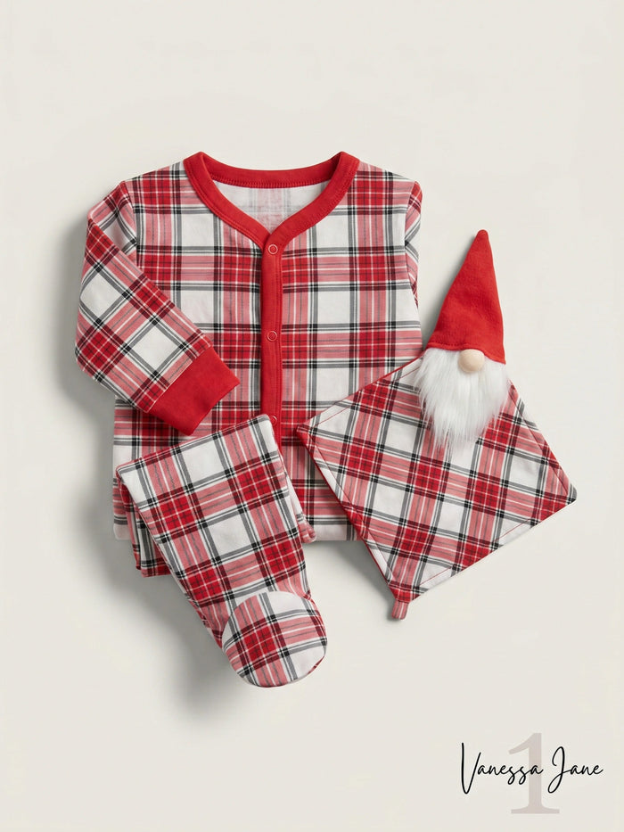 Max & Olivia Baby Girls 2-Pc. Fair-Isle-Print Pajama & Deer Blankie Baby Set