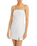 Aqua Seersucker Lace up Mini Dress, Size Medium