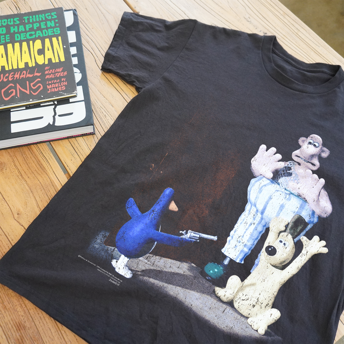 Rare 1989 'Wallace And Gromit' Penguin Black T-Shirt