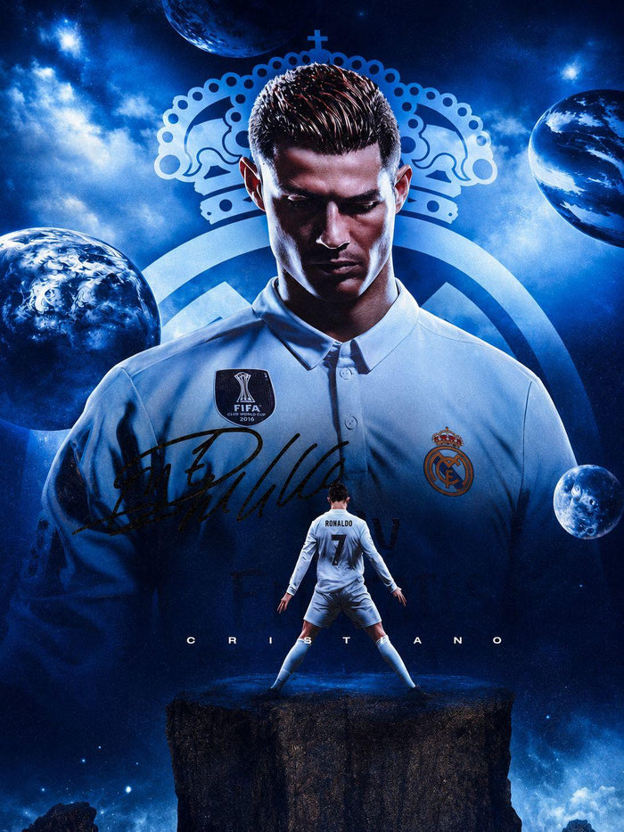 fhzang Cristiano Ronaldo Poster 3 Canvas Poster Unframed: BLUE 16x24 inches (40x60cm)