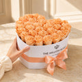 Heart White Box | Peach Roses