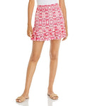 Aqua Smocked Printed Mini Skirt