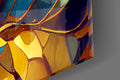 Vibrant Mosaic Leaves Glass Wall Art