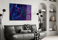 Neon Jungle Leaves Glass Wall Art