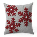 Pillow Perfect Country Home Snowflakes Grey/Red 15.5-inch Throw Pillow